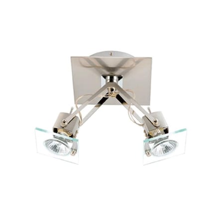 Gorgeousglow 2-Light Satin Chrome Ceiling Mount - Clear GO2594109